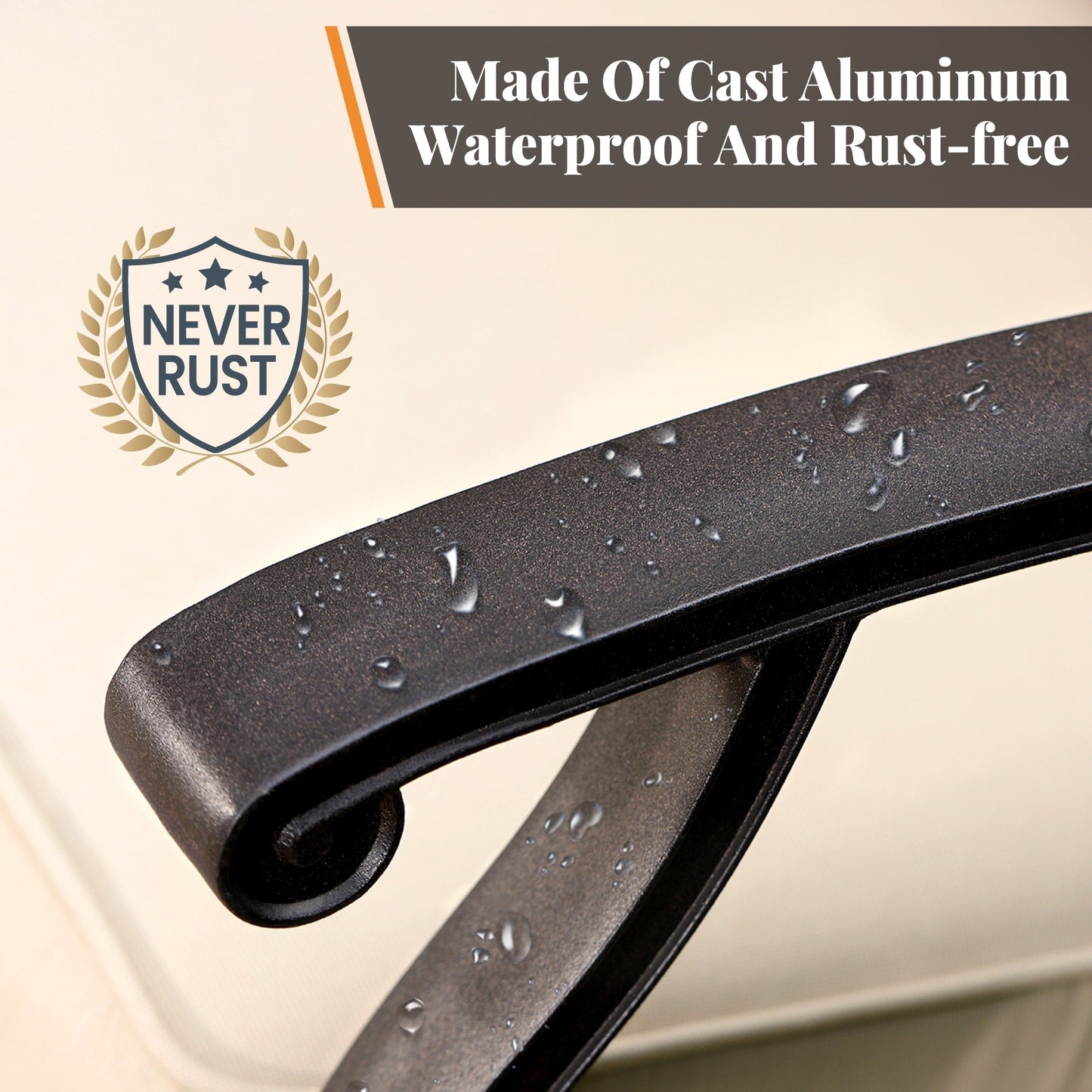 Ensemble de salle à manger/terrasse MAISON ARTS en aluminium moulé avec table ronde et 6 chaises de terrasse en aluminium moulé