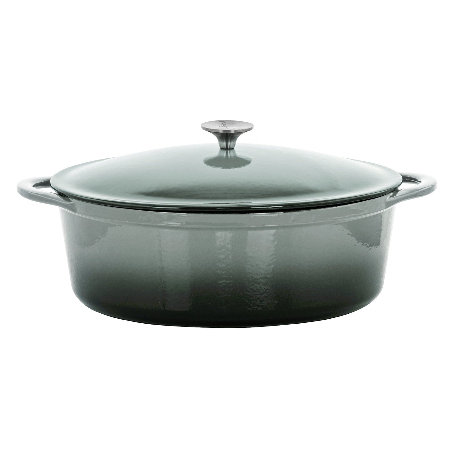 Cocotte ovale en fonte émaillée de 7 litres, couleur Nuage d'orage