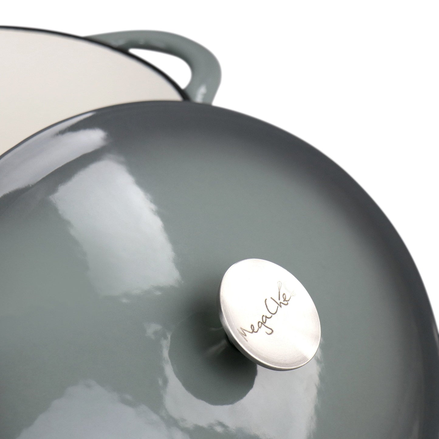 Cocotte ovale en fonte émaillée de 7 litres, couleur Nuage d'orage