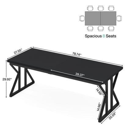 Bureau de direction de 70,8 pouces, grand bureau d'ordinateur, poste de travail