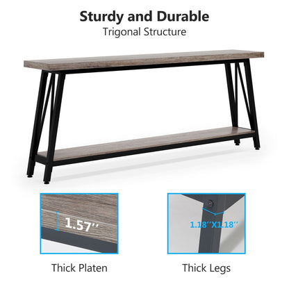 Table console extra longue de 70,9 pouces, style industriel.