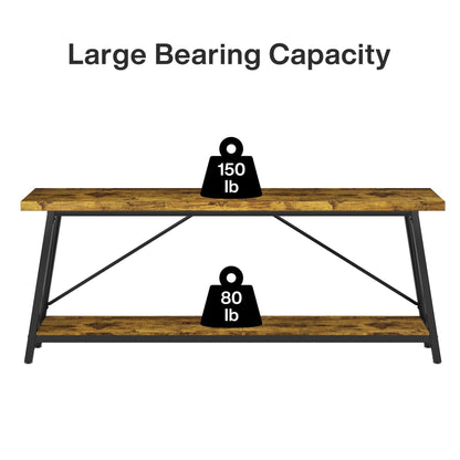 Table console extra longue de 70,9 pouces, style industriel.