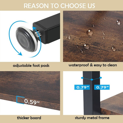 Bibliothèque industrielle 71, étagère à 6 niveaux en bois brun rustique, étagères ouvertes