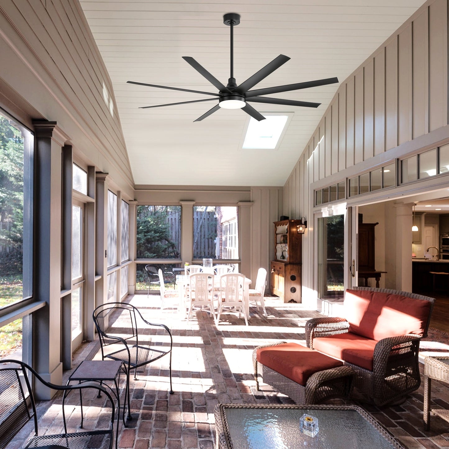 Ventilateur de plafond 72 pouces avec télécommande et éclairage LED - 8 pales - 72 pouces