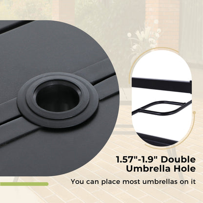 Ensemble de salle à manger d'extérieur MAISON ARTS 8 pièces avec parasol de 4 m