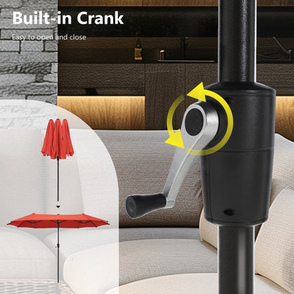 Ensemble de salle à manger d'extérieur MAISON ARTS 8 pièces avec parasol de 4 m