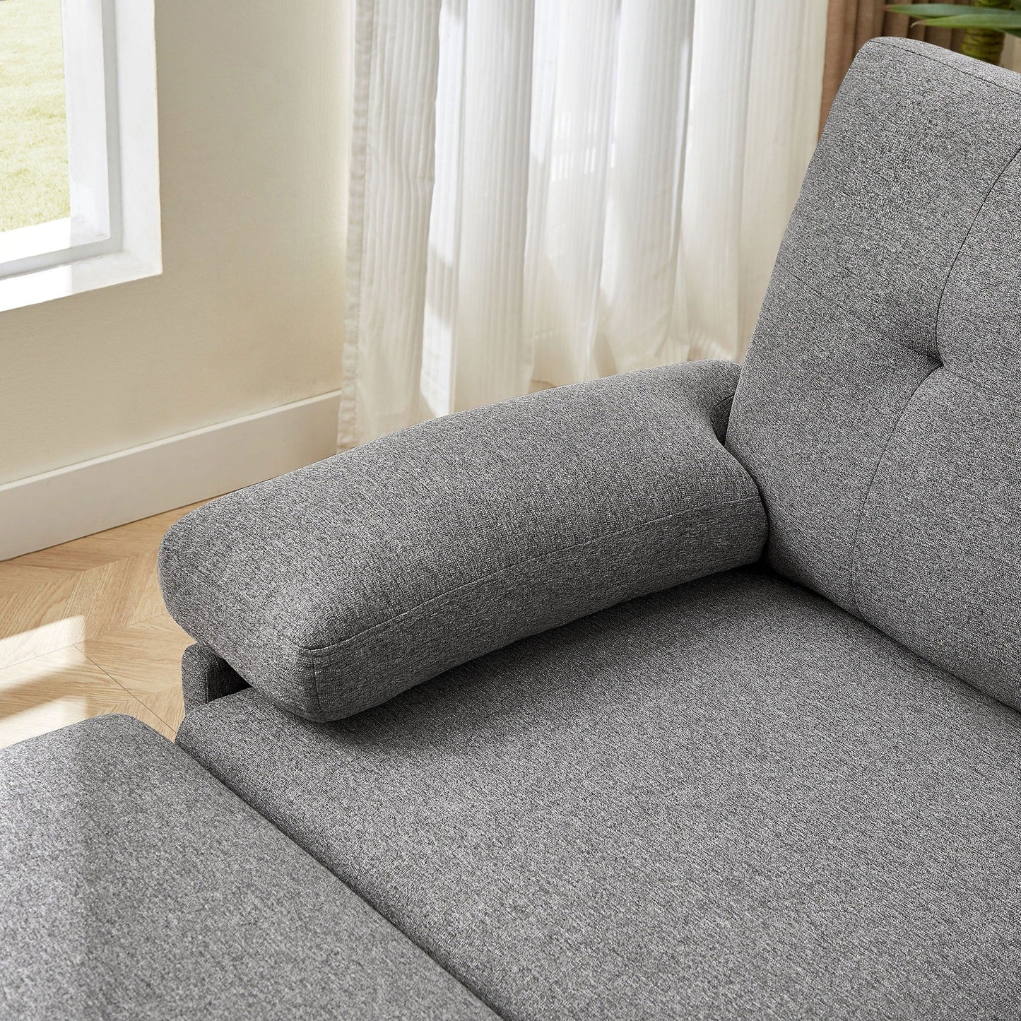 Canapé d'angle en L de 86,22 pouces avec poches de rangement latérales