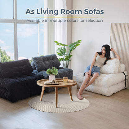 Canapé-lit pliant en velours côtelé, 8 places