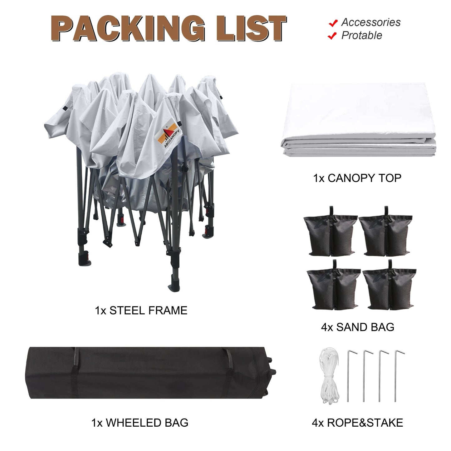 ABCCANOPY Tente-auvent résistante et facile à monter, tente d'extérieur