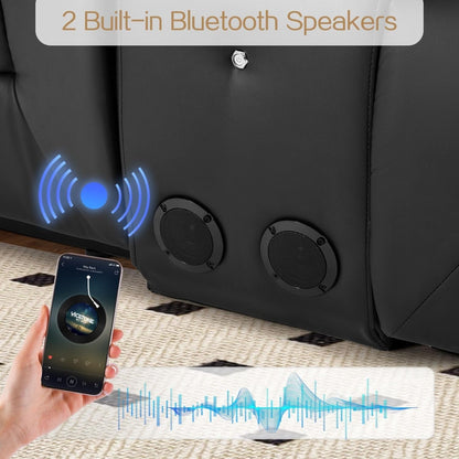 Canapé inclinable manuel AECOJOY pour camping-car, canapé inclinable en polyuréthane, sièges de cinéma maison avec console