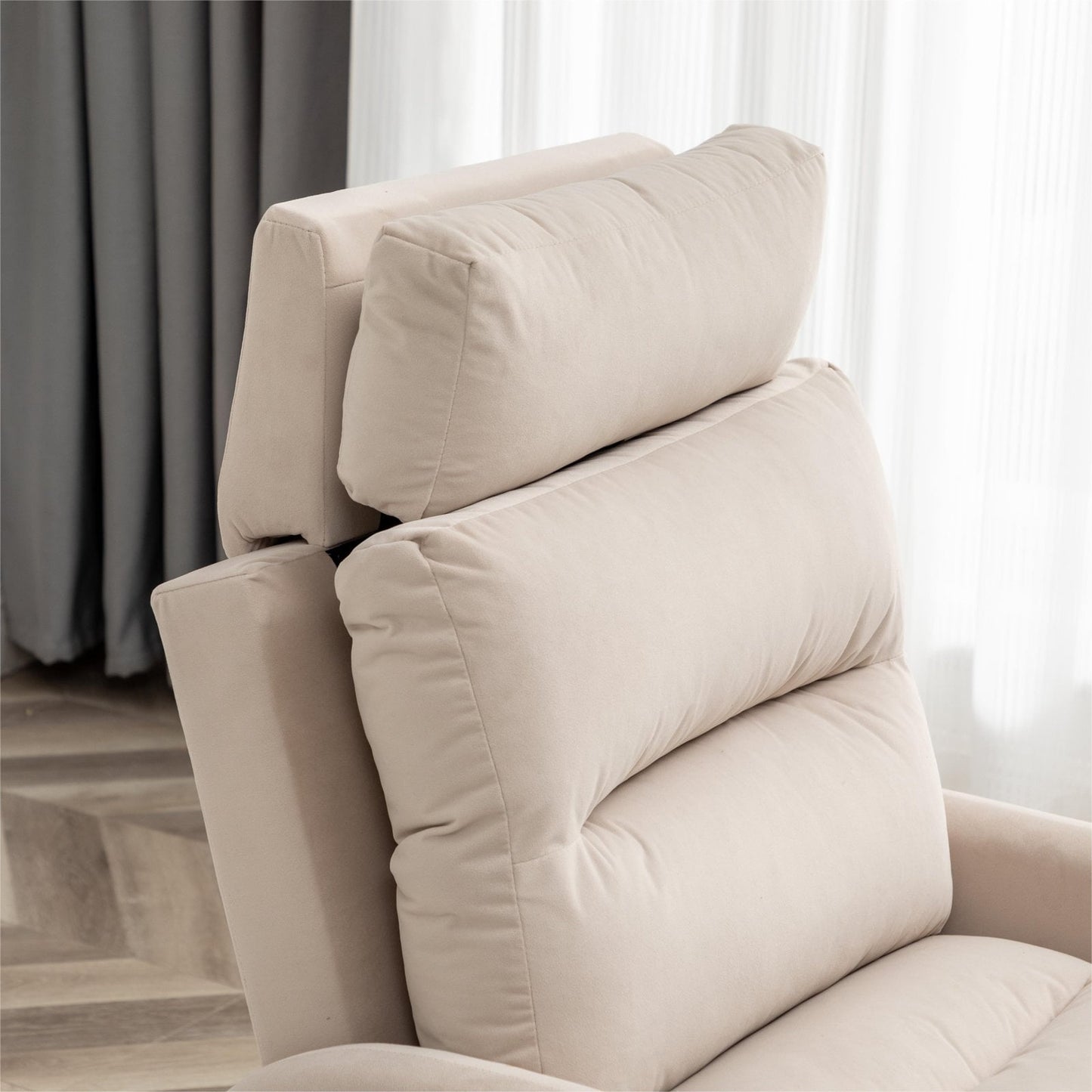 Fauteuil lounge HOMYKA avec dossier réglable et pouf de rangement