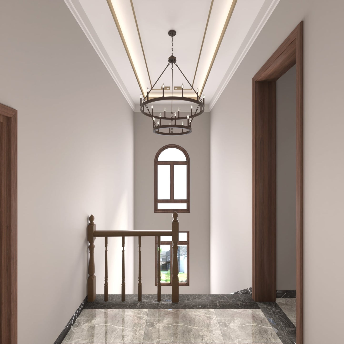 Lustre Acroma moderne à 20 lumières, style ferme, rond, 40 po, en forme de roue de chariot, homologué UL.