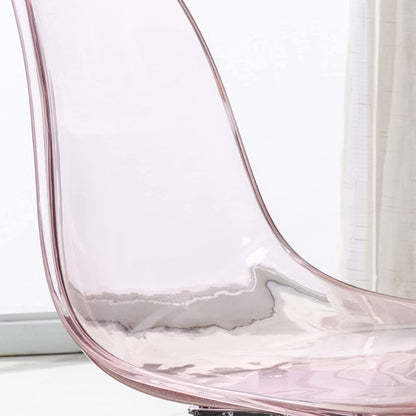 Chaise de bureau à roulettes pivotante en acrylique, sans accoudoirs et réglable en hauteur