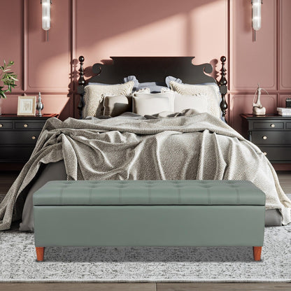 Banc coffre de rangement en cuir reconstitué Adeco 50