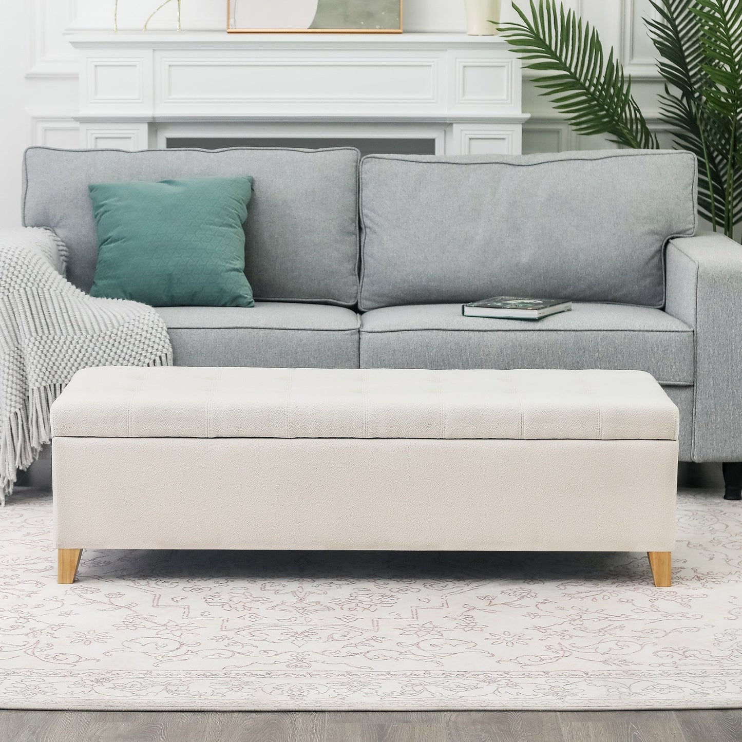 Banc coffre de rangement en cuir reconstitué Adeco 50