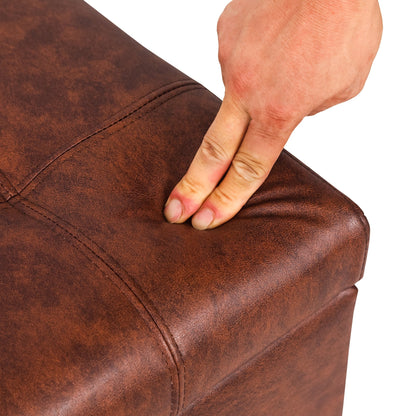 Banc coffre de rangement en cuir reconstitué Adeco 50