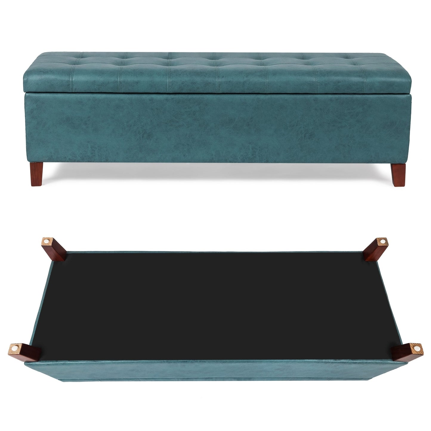 Banc coffre de rangement en cuir reconstitué Adeco 50