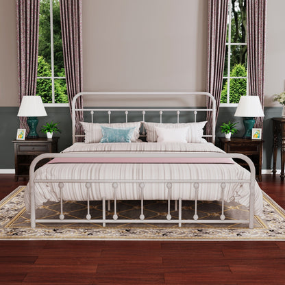 Cadre de lit plateforme en métal style vintage simple Alazyhome, montage facile