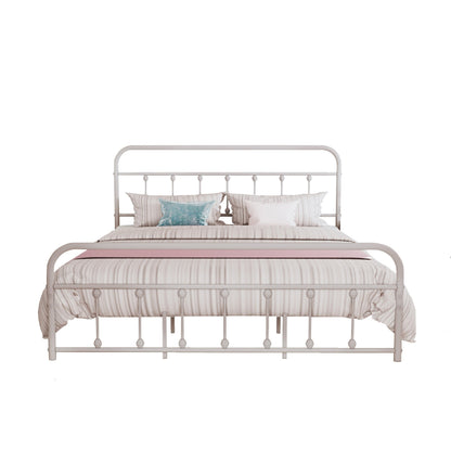 Cadre de lit plateforme en métal style vintage simple Alazyhome, montage facile