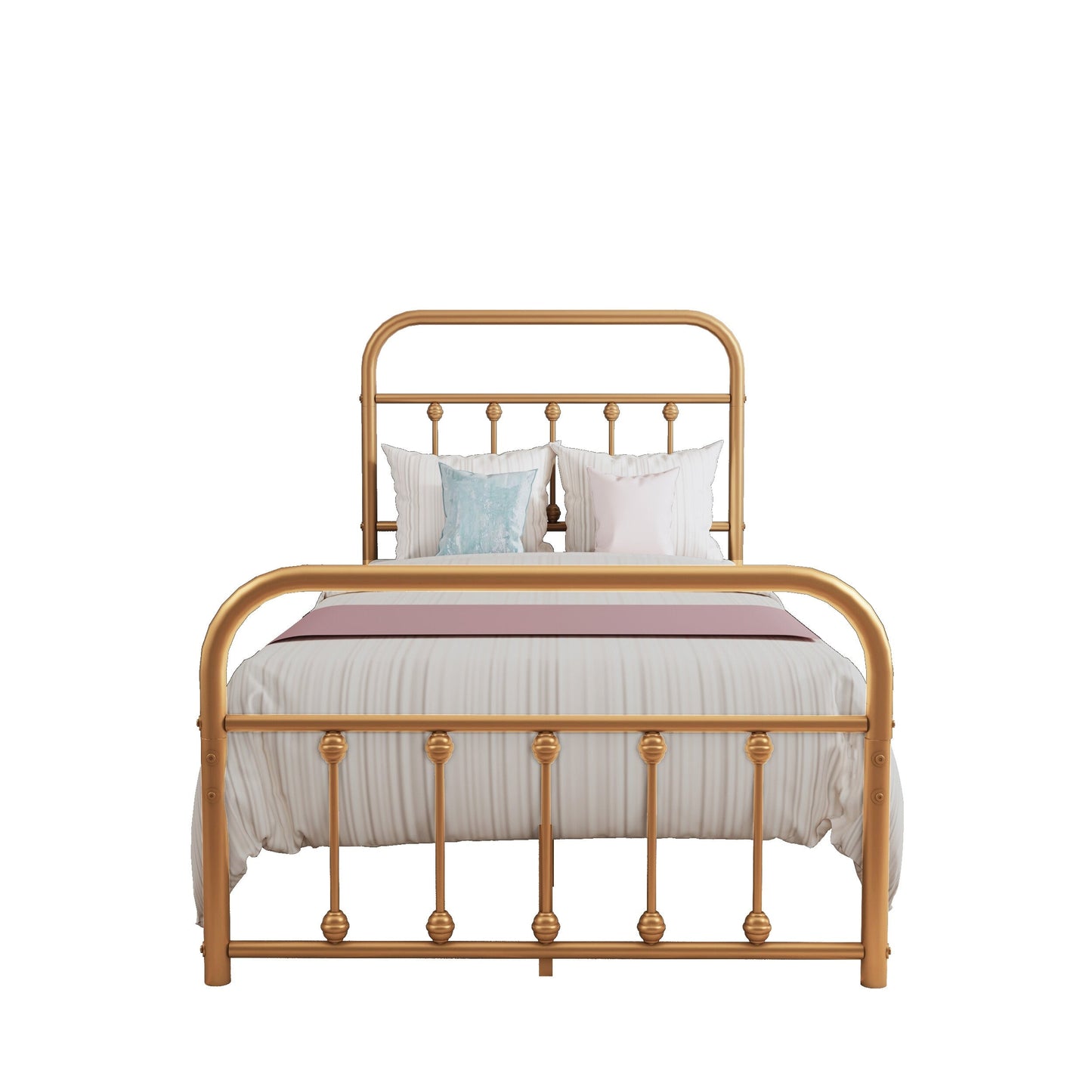 Cadre de lit plateforme en métal style vintage simple Alazyhome, montage facile