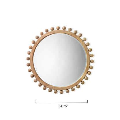 Miroir rond en bois naturel Alden Décor Orion