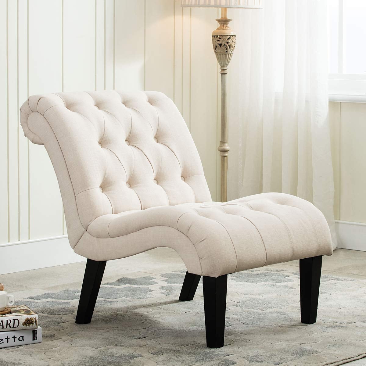 Chaise longue rembourrée, fauteuil d'appoint pour chambre à coucher et salon