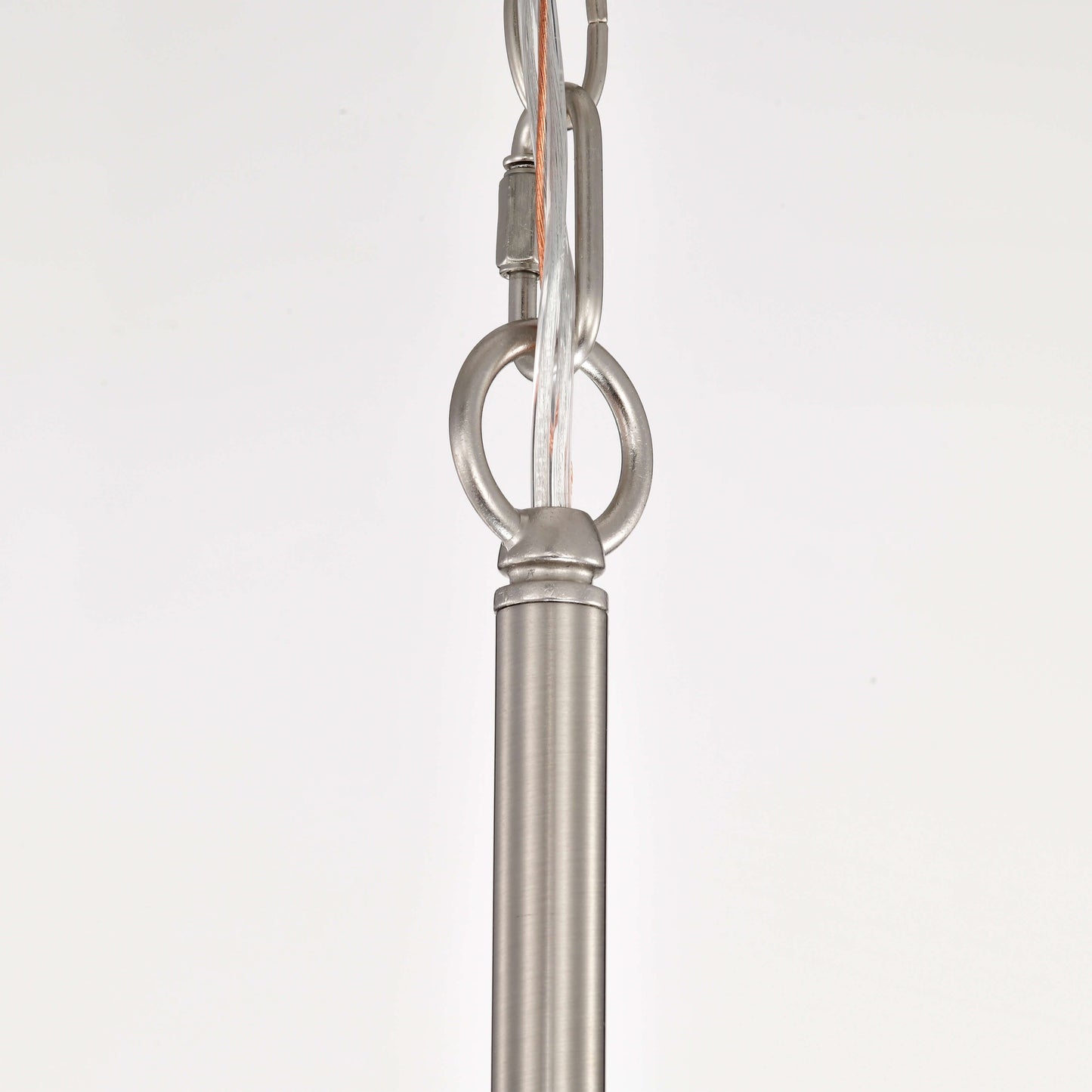 Lustre Anita à abat-jour tambour et prisme en verre transparent