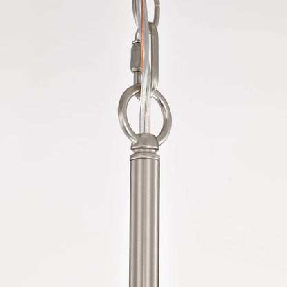 Lustre Anita à abat-jour tambour et prisme en verre transparent