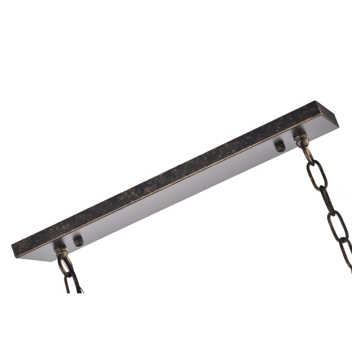 Luminaire rectangulaire à 6 lumières pour îlot de cuisine, en bronze antique, avec suspension en cristal - Bronze antique