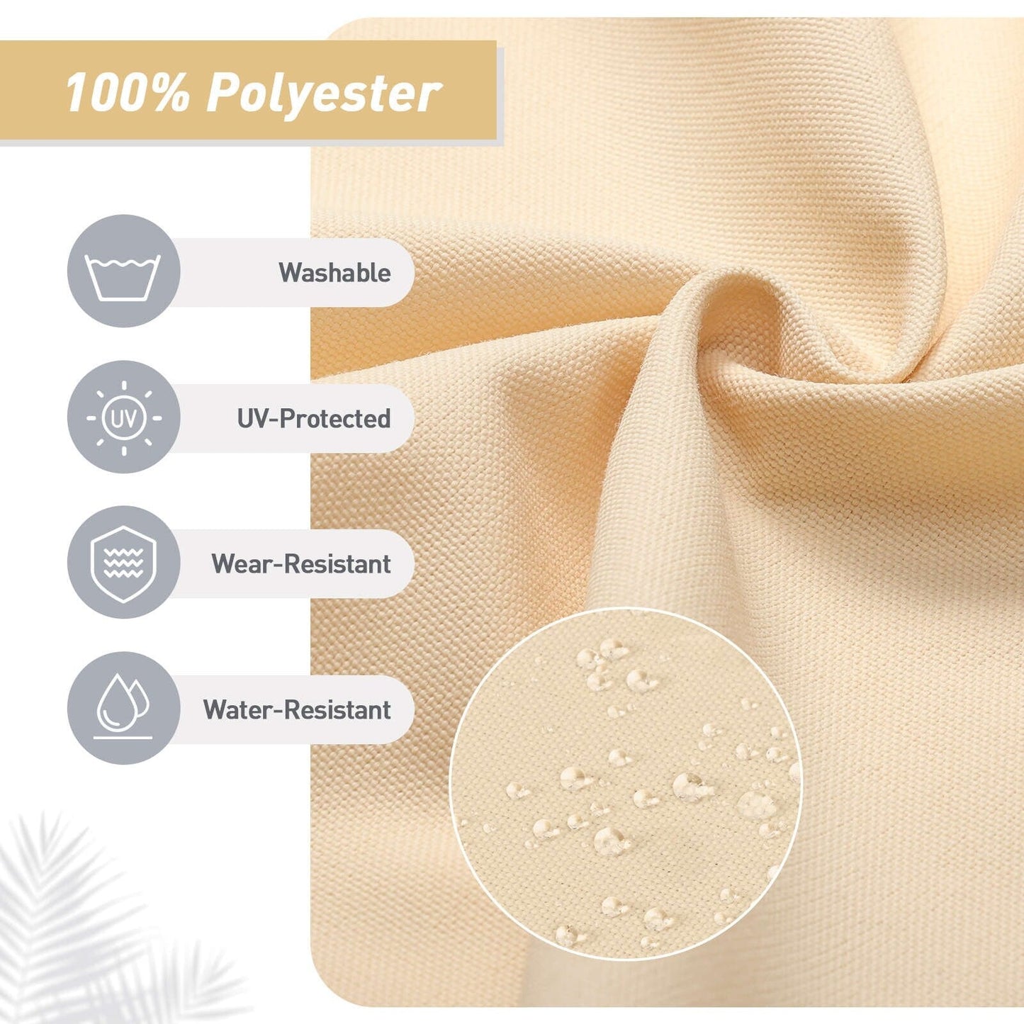 Ensemble de 4 coussins pour chaise de patio à dossier haut Aoodor, 46 x 21 x 4 pouces (coussins seulement)