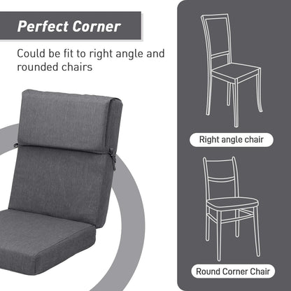 Ensemble de 4 coussins pour chaise de patio à dossier haut Aoodor, 46 x 21 x 4 pouces (coussins seulement)