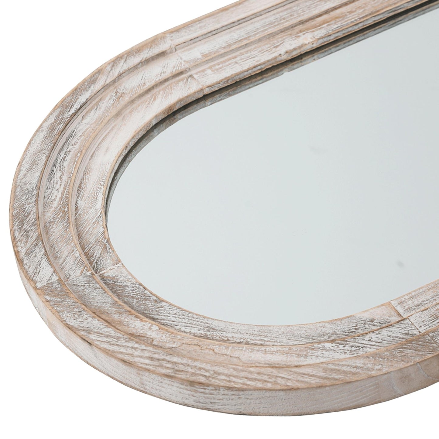 Miroir sur pied pleine longueur Dovelina rustique en bois vieilli arqué