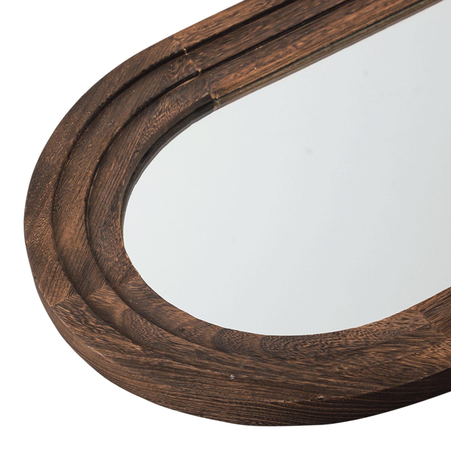 Miroir sur pied pleine longueur Dovelina rustique en bois vieilli arqué