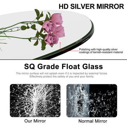 Miroir sur pied en bois arqué, miroir mural