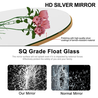 Miroir sur pied en bois arqué, miroir mural