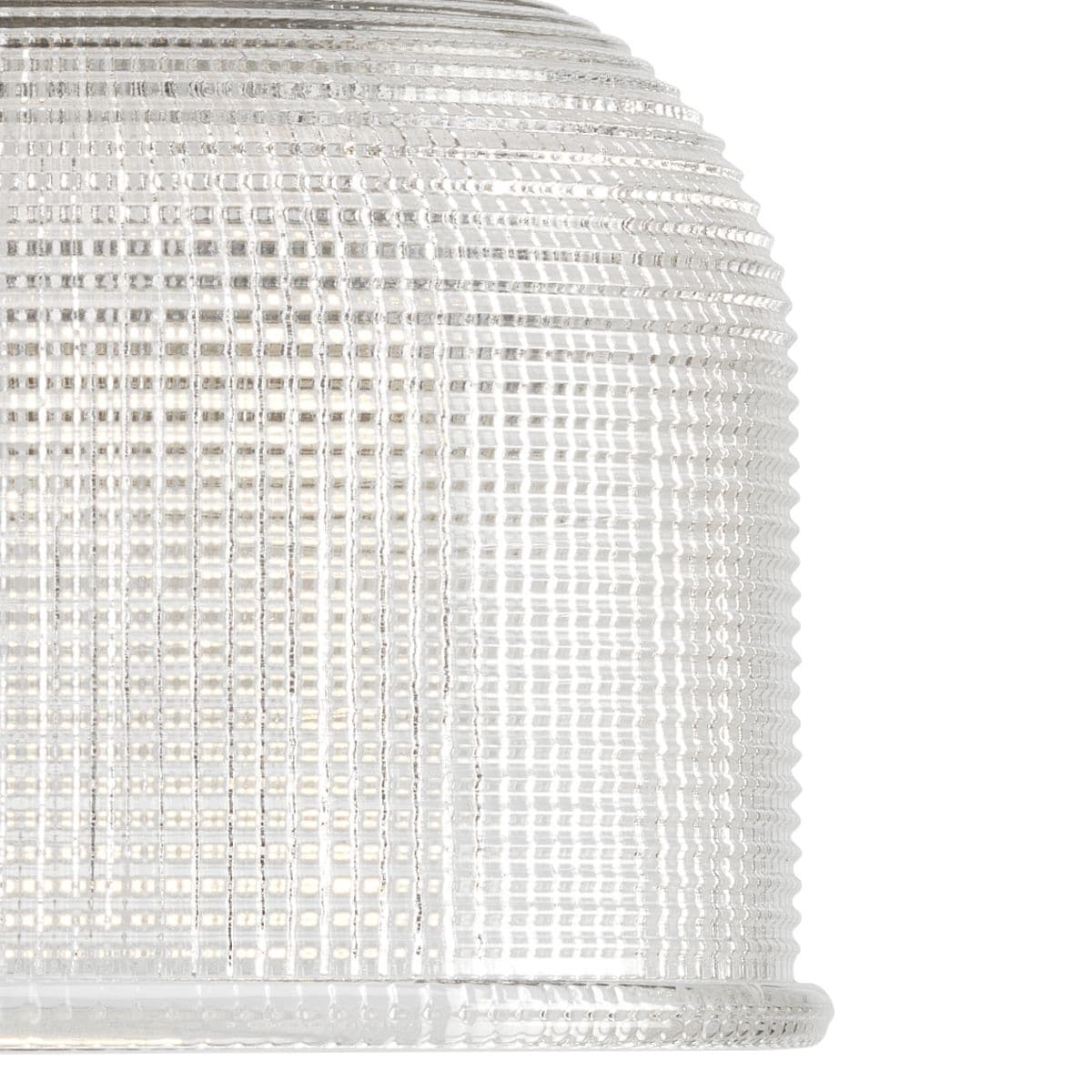 Applique murale de salle de bain style bord de mer, collection Archie, trois lumières, chrome poli, double verre prismatique transparent - 8,75 x 26,25 x 7,25