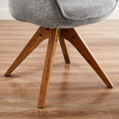 Fauteuil pivotant Art Leon pour bureau à domicile moderne avec pieds en bois