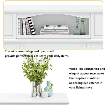 Cheminée électrique BOSSIN 43 avec manteau, insert de cheminée électrique de 58 cm (23 pouces), meuble TV autoportant avec foyer en bois