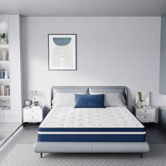 Matelas SweDrea à ressorts ensachés hybride de 25 cm (10 po) offrant un soulagement de la pression et une sensation de fraîcheur. Certifié CertiPUR-US, SGS et OEKO-TEX.