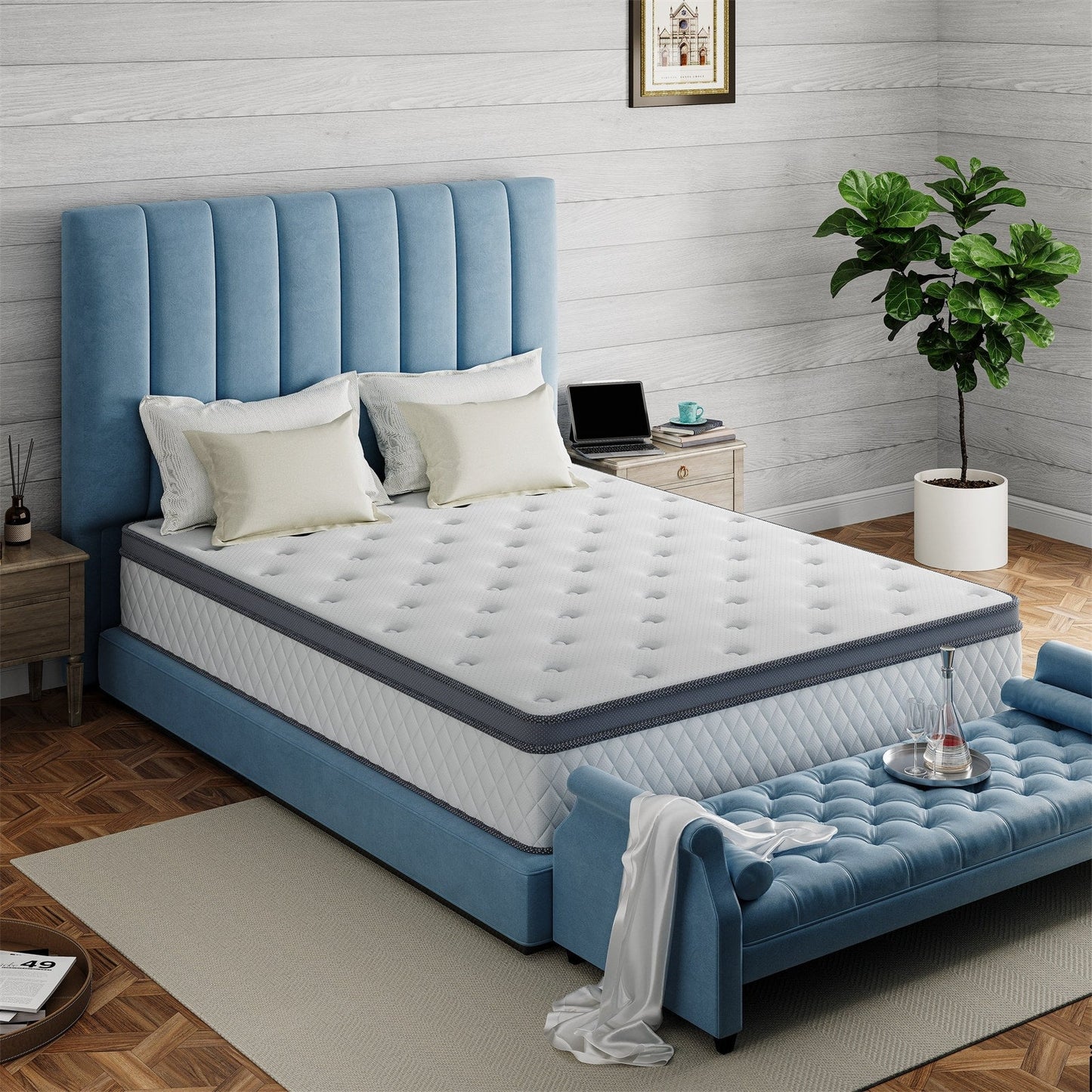 Matelas SweDrea 12 po en mousse à mémoire de forme hybride ferme avec CertiPUR-US et Oeko-TEX, doté de ressorts renforcés.