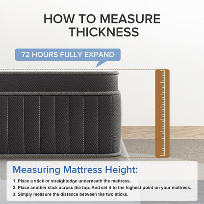 Matelas hybride SweDrea de 30 cm (12 po) en mousse à mémoire de forme moelleuse infusée de gel, rafraîchissant et respirant, certifié CertiPUR-US, SGS et OEKO-TEX®.