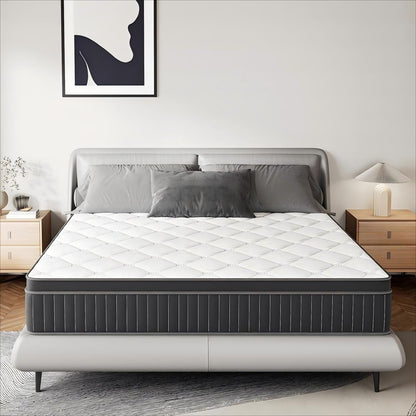 Matelas à ressorts ensachés SweDrea de 30 cm (12 po) à fermeté moyenne, conçu pour soulager les douleurs dorsales et procurer une sensation de fraîcheur. Certifié CertiPUR-US, SGS et OEKO-TEX.