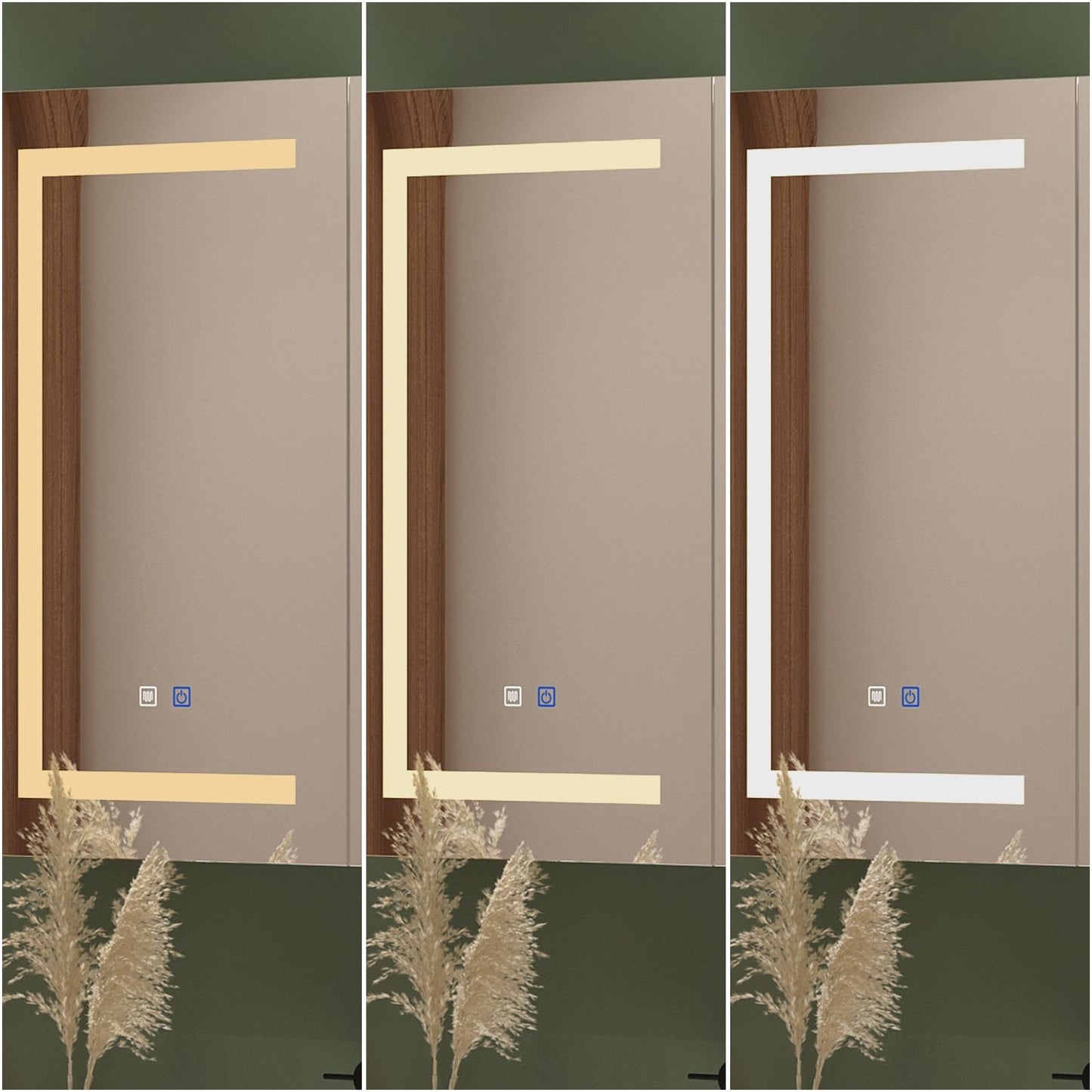 Armoire à pharmacie murale blanche avec miroir LED antibuée 6000K