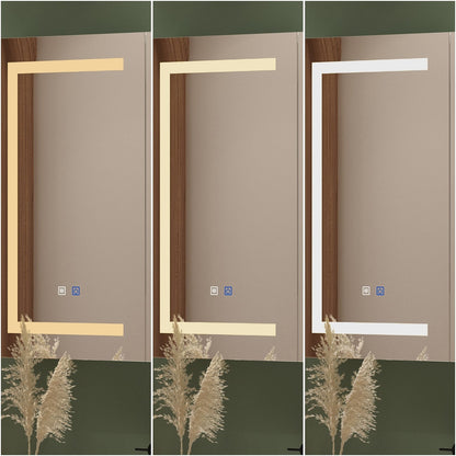 Armoire à pharmacie murale blanche avec miroir LED antibuée 6000K