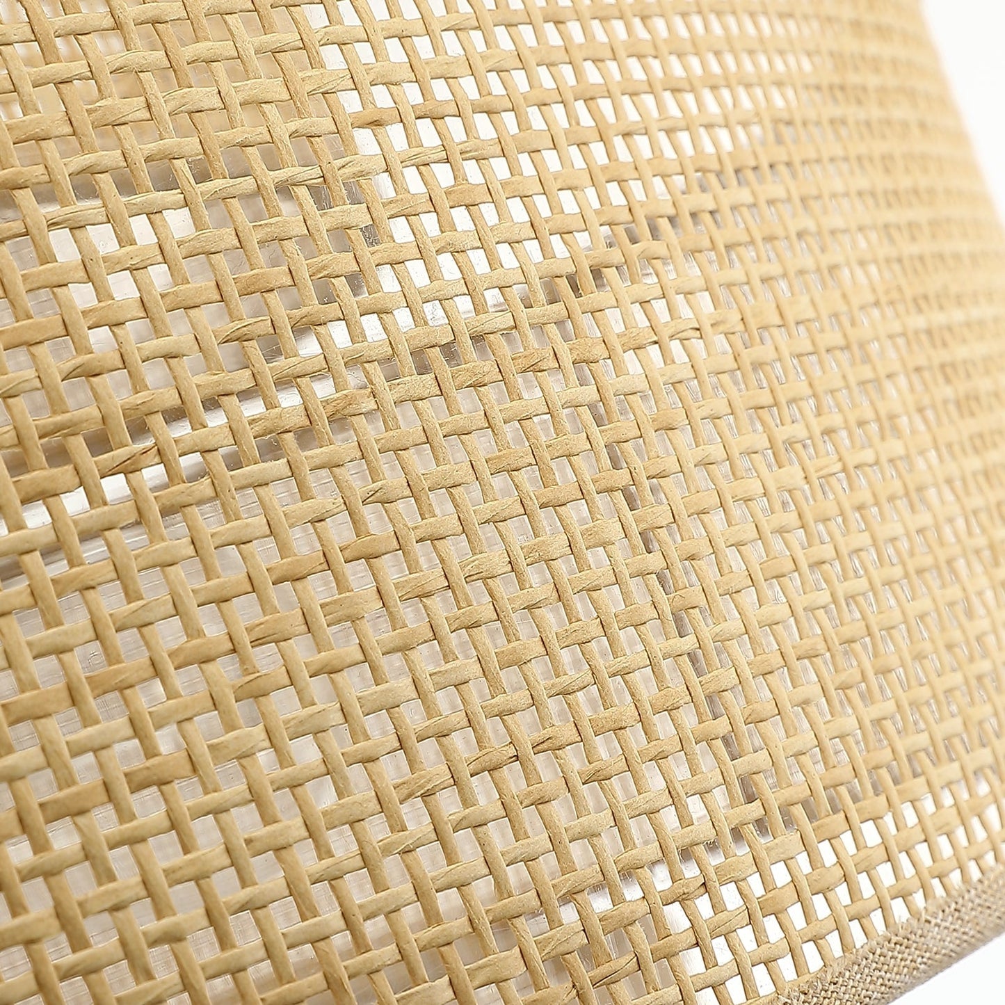 Lustre tambour côtier noir Bayou à 5 lumières avec double abat-jour en rotin - 61 cm (24 po) de large