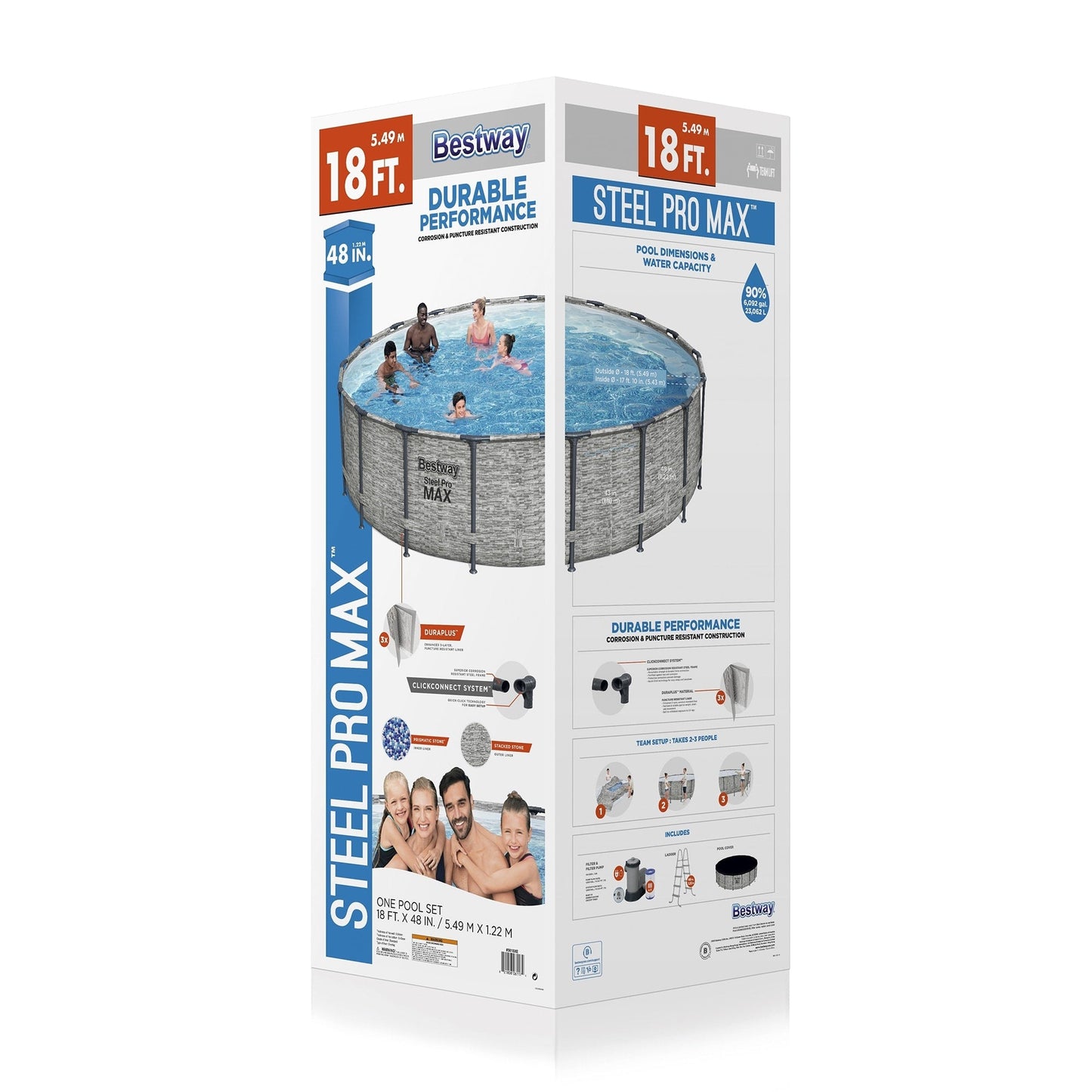Piscine hors sol ronde Bestway Steel Pro MAX avec pompe et couverture
