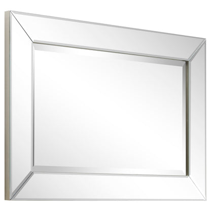 Miroir mural rectangulaire biseauté transparent HD pour salle de bain, coiffeuse, chambre, 3 tailles