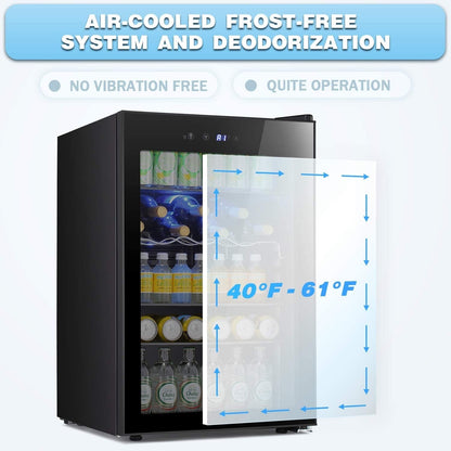 Cave à vin de 4,4 pi³ avec éclairage DEL et boutons tactiles, étagères amovibles, niveau sonore inférieur à 38 dB