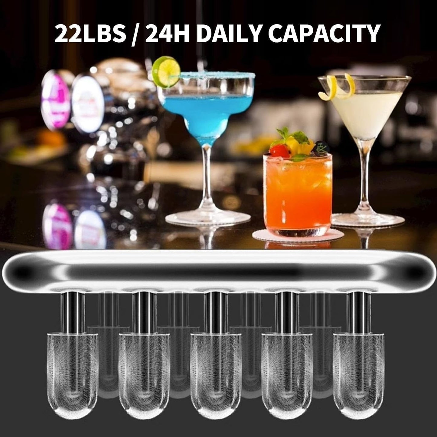 Distributeur d'eau chaude et froide 3 en 1 noir avec machine à glaçons