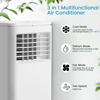 Climatiseurs portables 3-en-1 Bossin 8000 BTU (Ashrae), 5000 BTU (SACC) avec télécommande, climatiseur portable silencieux pour pièce - 880 V